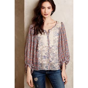 Anthropologie HD Chinoiserie Peasant Blouse